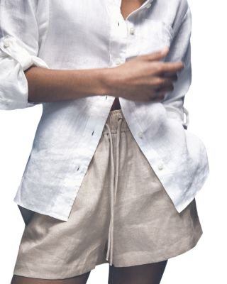 REISS - Willow Linen Blend Shorts