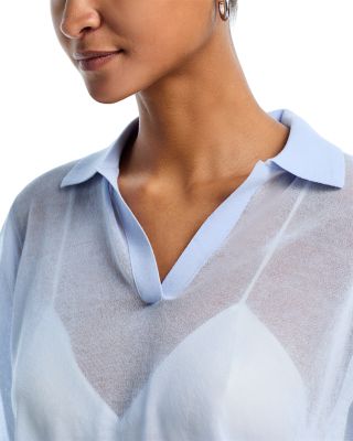 Blouson Polo in Sheer Crepe