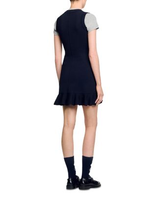 Contrast Short Sleeve Knit Dress
