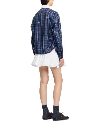 Rhinestone Button Front Shirt