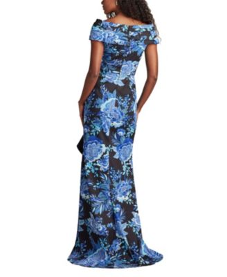 Leticia Floral Waterfall Flounce Gown