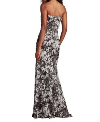 Carnie Strapless Floral Print Gown