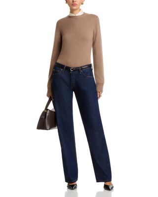 Platinum Wool Blend Diamante Crewneck Sweater