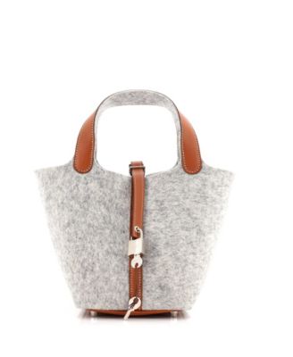 Pre-Owned HERMÈS - PM Picotin Lock Bag Felt with Leather
