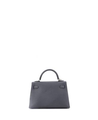 Kelly 20 Handbag Grey Epsom with Permabrass Hardware