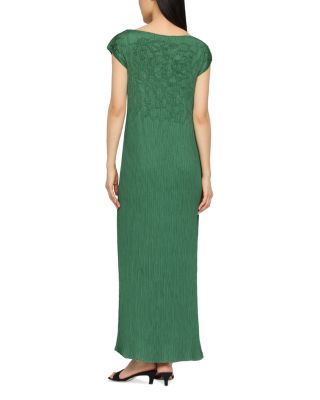 Smocked Embroidered Maxi Dress