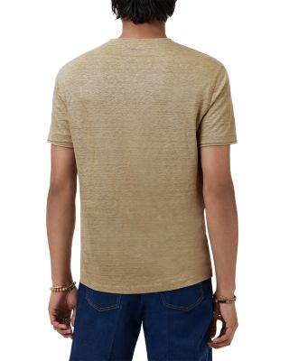Wooster Slim Fit V Neck Linen Tee  