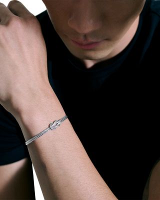 14K Yellow Gold & Sterling Silver Love Knot Bracelet, 3.6mm