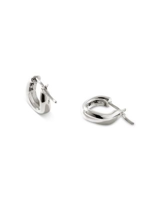 Sterling Silver Surf Huggie Hoop Earrings