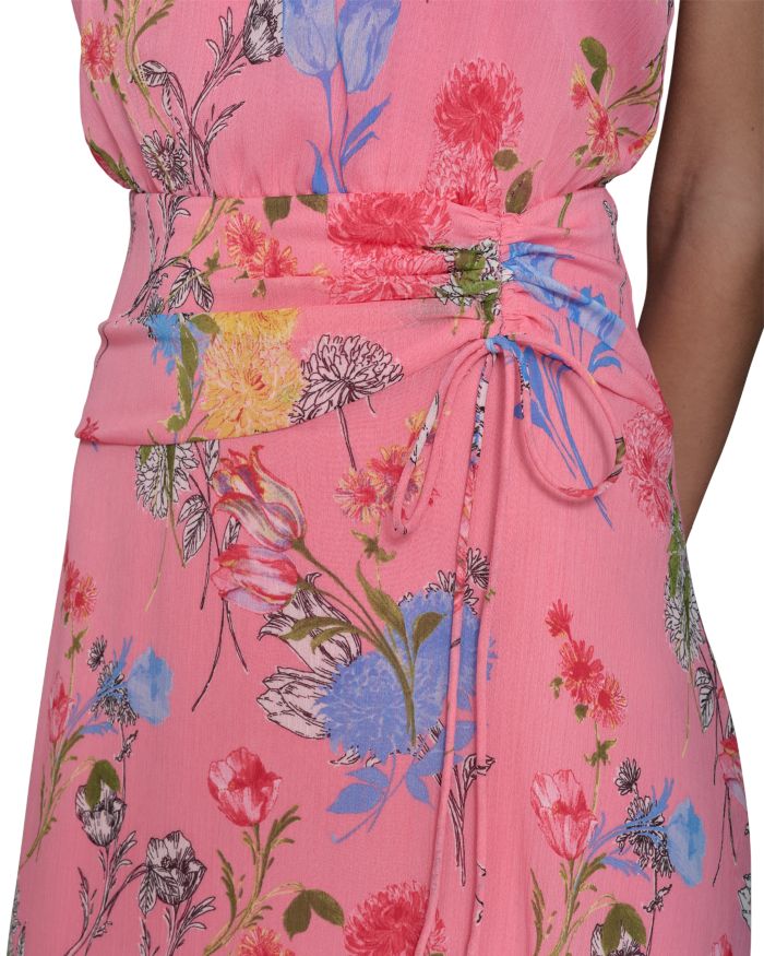 Floral High Low Flutter Sleeve Dress