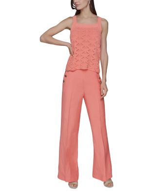 Fan Detail Sweater Tank Top