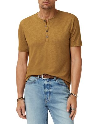 Biello Slim Fit Short Sleeve Henley Shirt  