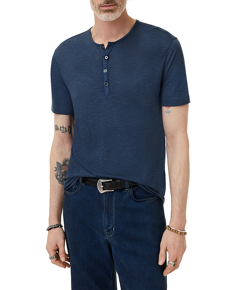 John Varvatos Biello Slim Fit Short Sleeve Henley Shirt