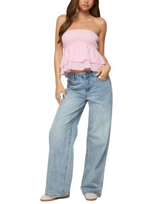 Toria Ruffled Eyelet Strapless Top