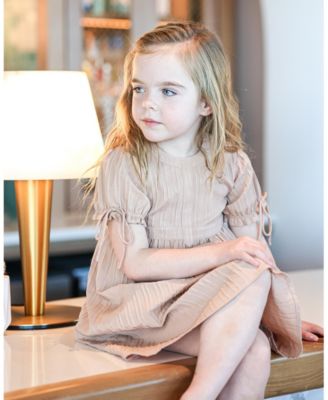 Girls' Striped Faux Tab Short Sleeve Dress - Little Kid, Big Kid