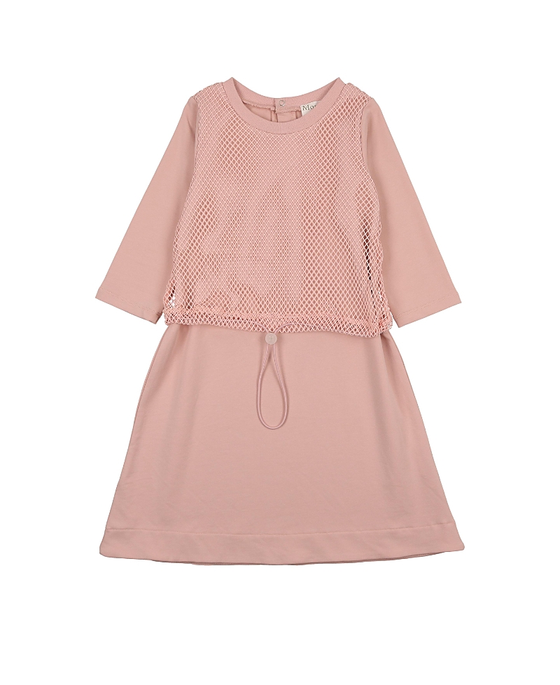 Maniere Girls' Mesh Sport 3/4 Sleeve Dress - Little Kid, Big Kid