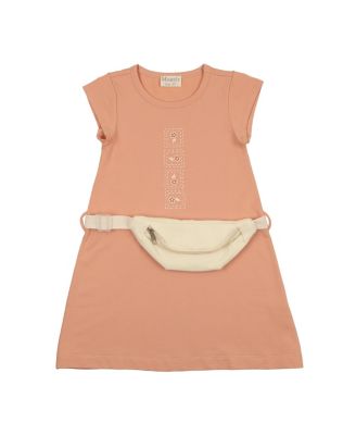 Girls' Boxy Belt Bag Short Sleeve Dress - Little Kid