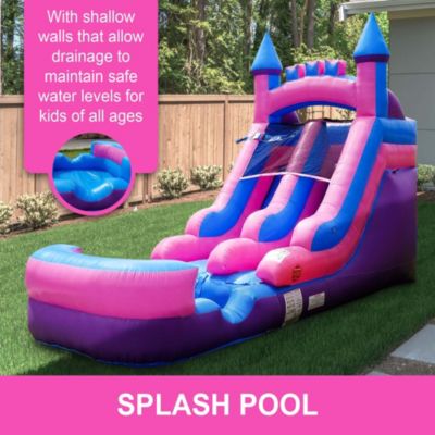  Inflatable Water Slide Without Blower Backyard Inflatable Slide for Summer Fun - Slide with Water Pool for Kids