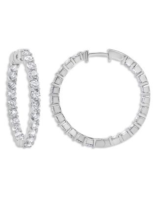 Diamond Inside-Out Hoop Earrings in 14K White Gold, 4.0 tcw