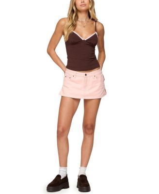 Ruelle Contrast Frill Tank Top