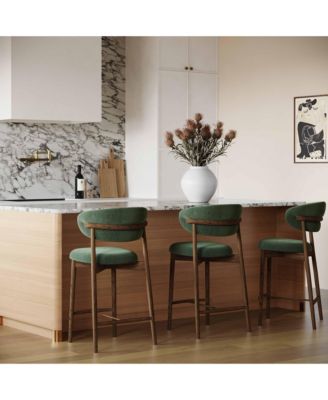 Zinea Performance Textured Velvet Counter Stool