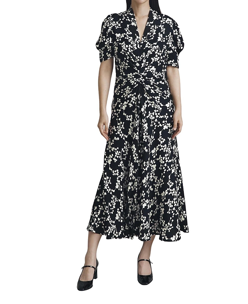 Ghost London Capri Crepe Floral Midi Dress