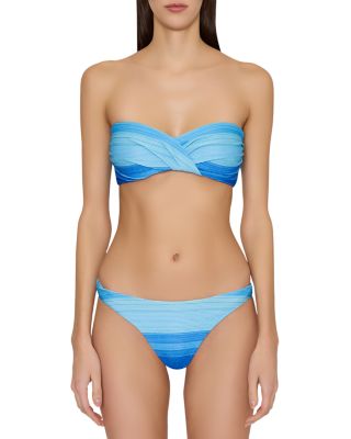 Sunset Stripe Twist Bandeau Bikini Top
