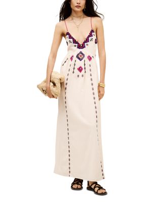 ba&sh - Poeme Embroidered Tie Back Dress
