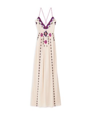 Poeme Embroidered Tie Back Dress