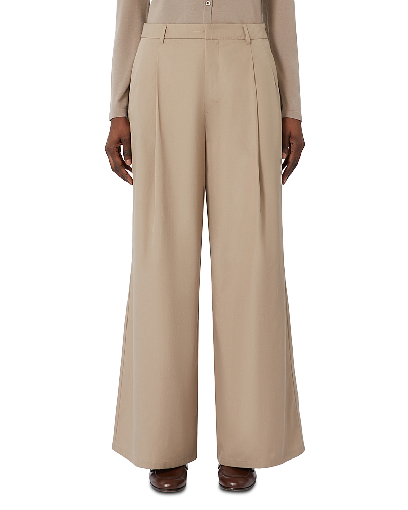 Max Mara Nora Wide Leg Pants In Brown