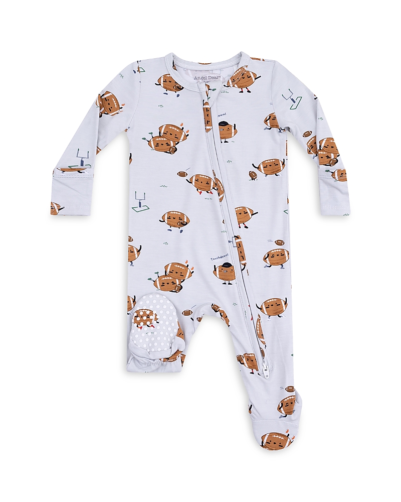 Angel Dear Girls' Playing Football Zipper Footie - Baby In Multi