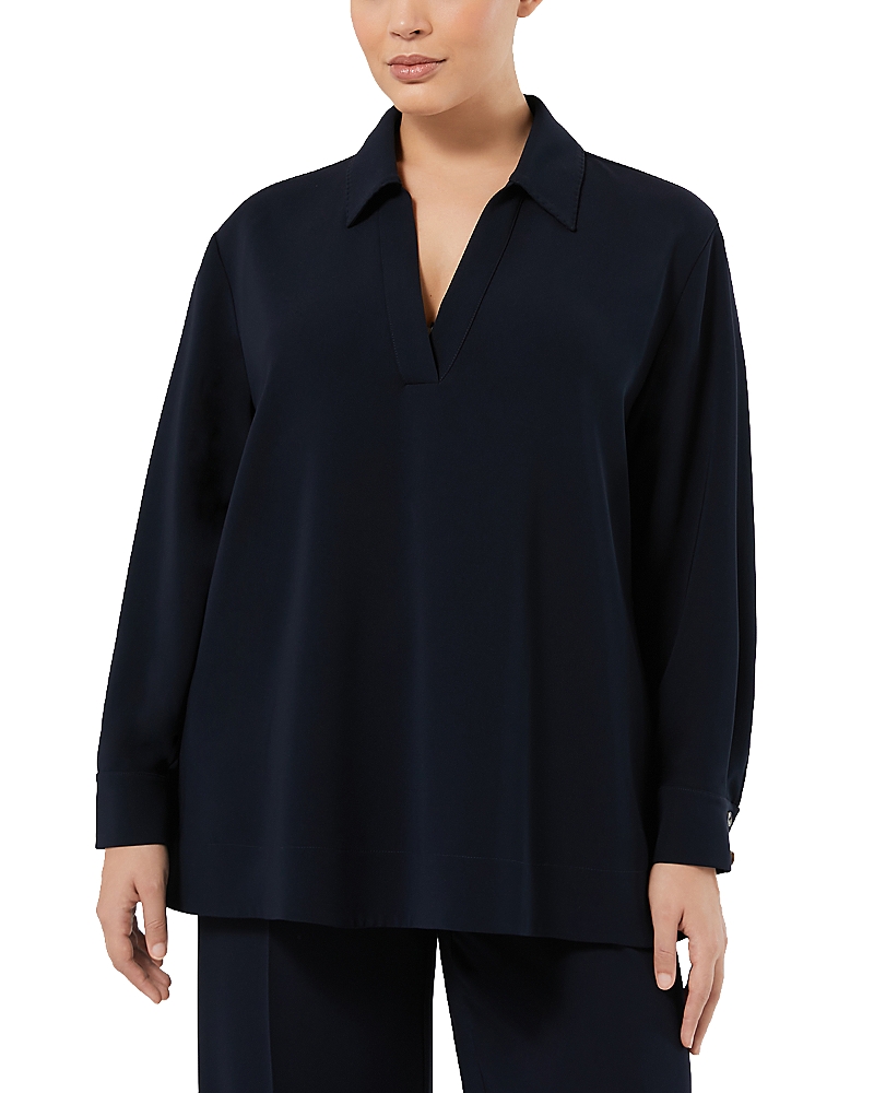 Marina Rinaldi V-neck Zama Blouse In Black