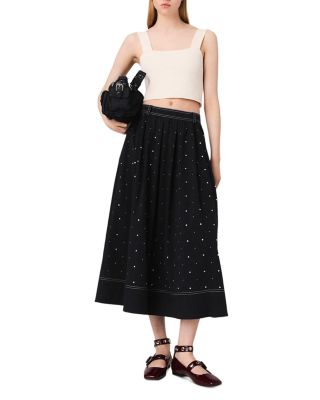 Studded Cropped Shirt & Skirt 