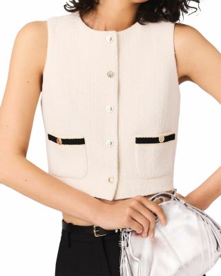 Sleeveless Tweed Top