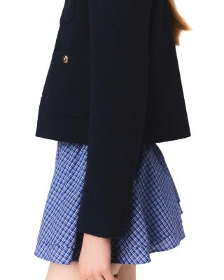 Cropped Tweed Jacket With Removable Collar