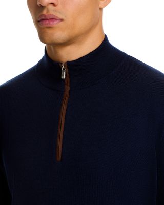 Autumn Crest Suede Trim Quarter Zip Sweater