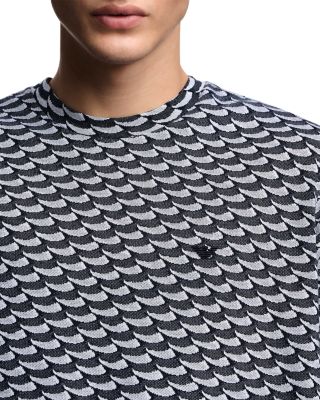 Regular Fit Optical Jacquard Print Tee  