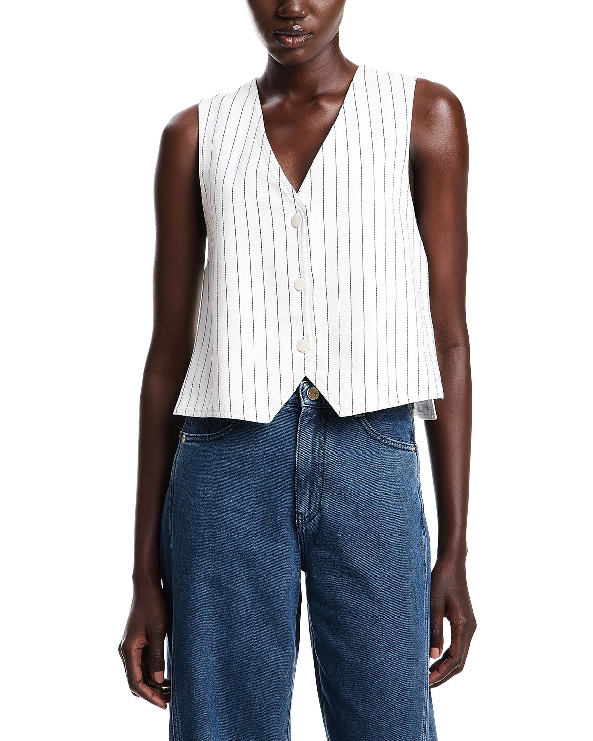Emporio Armani Garment Dyed Vest in Solid White