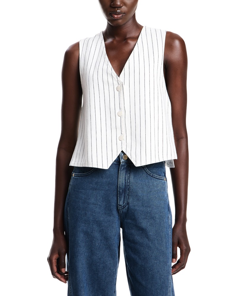 Emporio Armani Garment Dyed Vest in Solid White