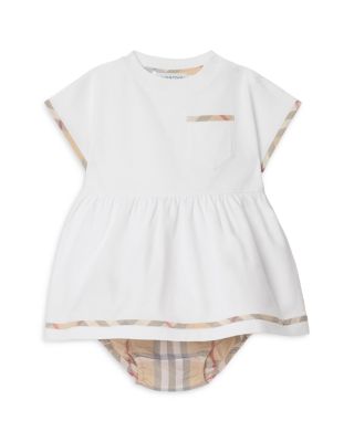 Girls' Check Trim Cotton Dress with Bloomers - Baby