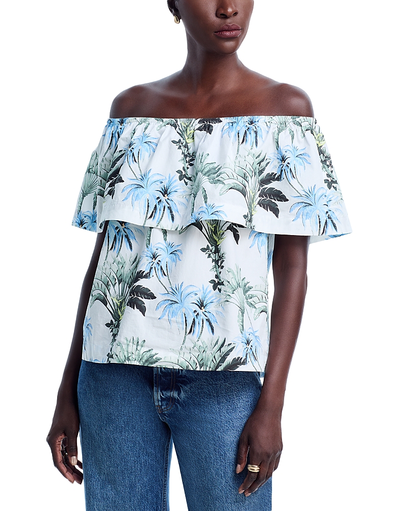 Tommy Bahama Palisade Palms Off-the-shoulder Top In White