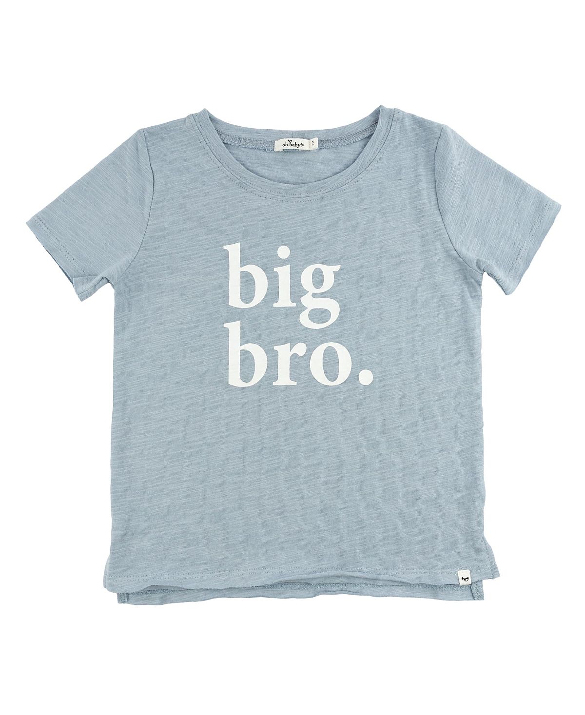 oh baby! Boys' Cotton Slub Raw Edge big bro Tee - Little Kid