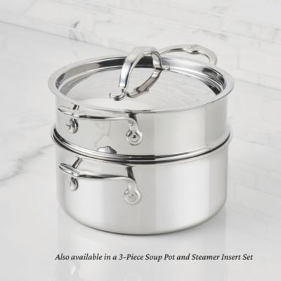 ProBond Luxe 4 Quart Polished Professional Clad Stainless Steel Soup Pot with Lid
