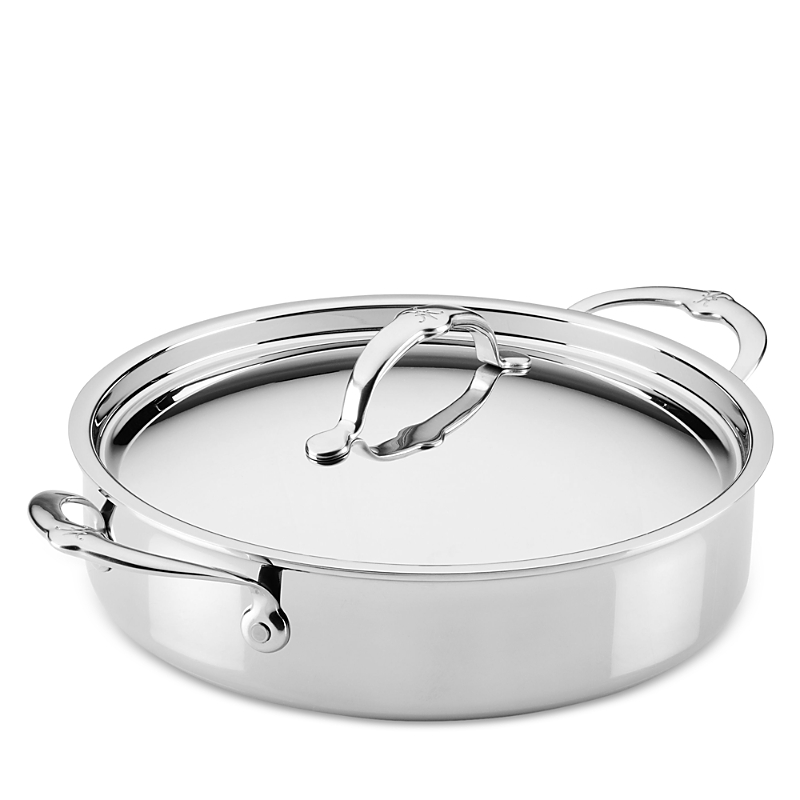 Hestan Probond Luxe 3.5 Quart Professional Clad Stainless Steel Sauteuse Braiser With Lid In Silver