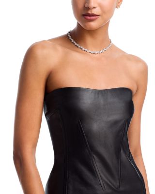 Diamond Flower Cluster Collar Necklace in 14K White Gold, 8.0 tcw