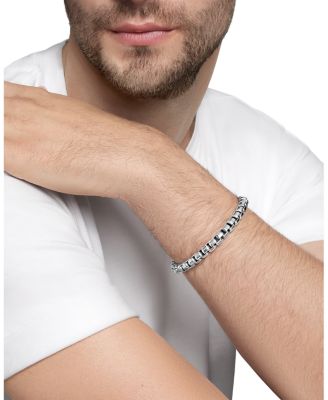 Men's Box Chain Bracelet in Sterling Silver, 7.3mm