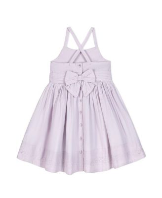  Girls' Heirloom Organic Sleeveless Special Occasion Sundress with Bow Back Detail and Embroidery - Little Kid, Big Kid