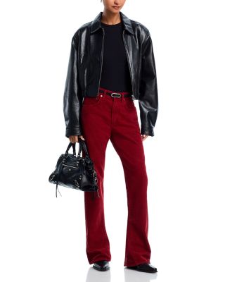 Mid Rise Kick Boot Corduroy Jeans in Brick