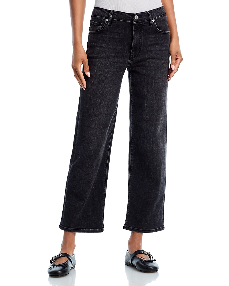 Frame The Mellow High Rise Ankle Jeans In Starship In Black