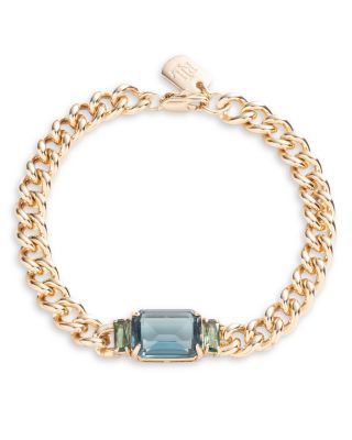 Triple Stone Curb Chain Bracelet